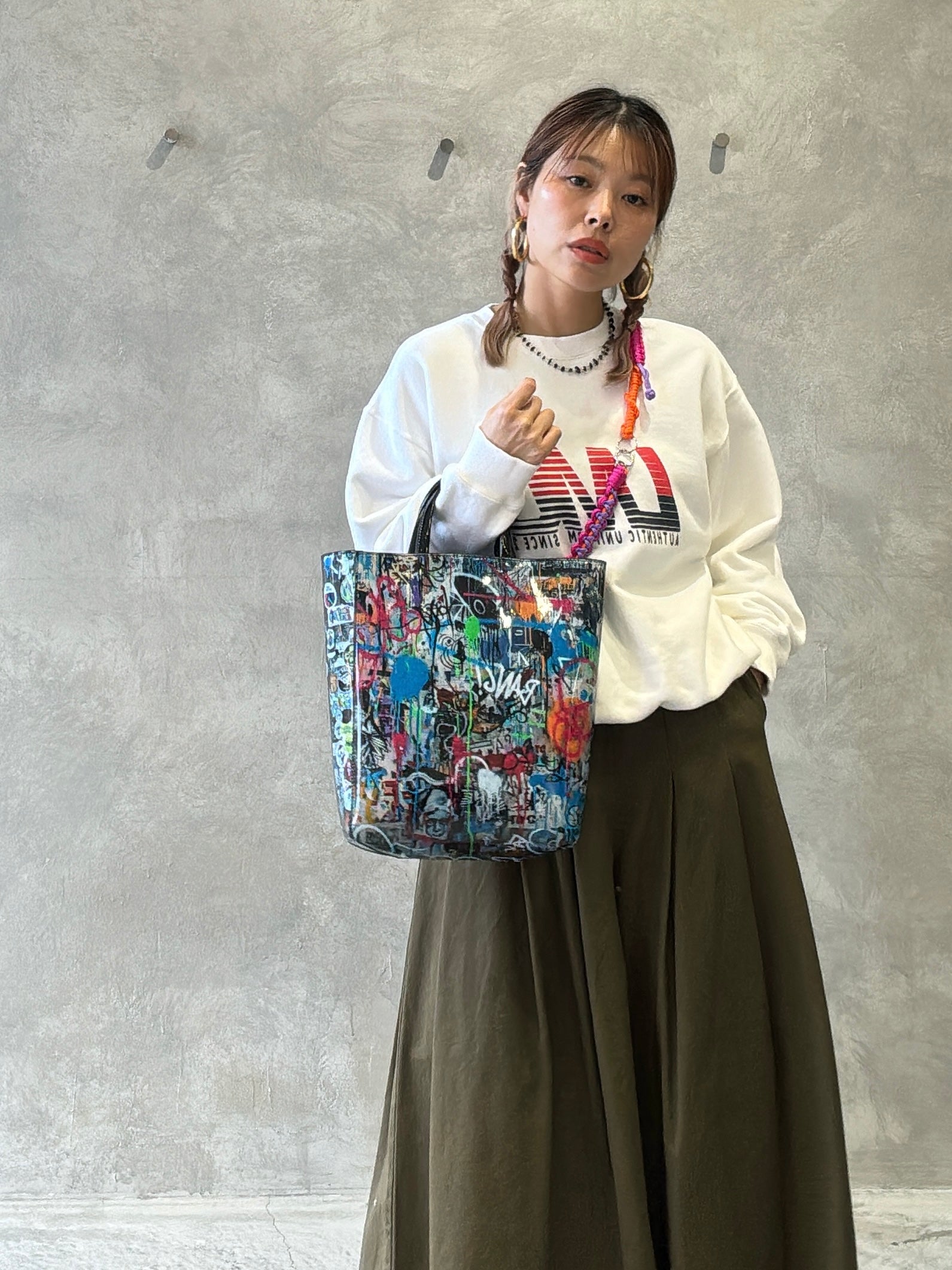 アートプリント２way台形トートバッグ