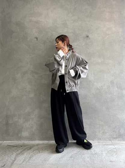 ワイドスリーブウーリーショートブルゾン／CYAN tokyo