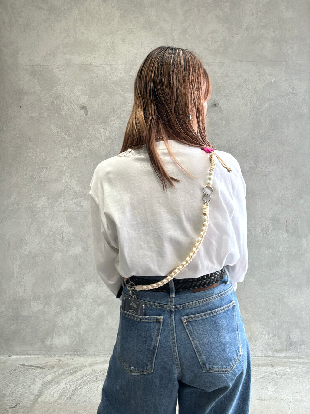 ⭐︎コラボ【予約販売】3wayパラコードショルダー／リボンパール／受注生産