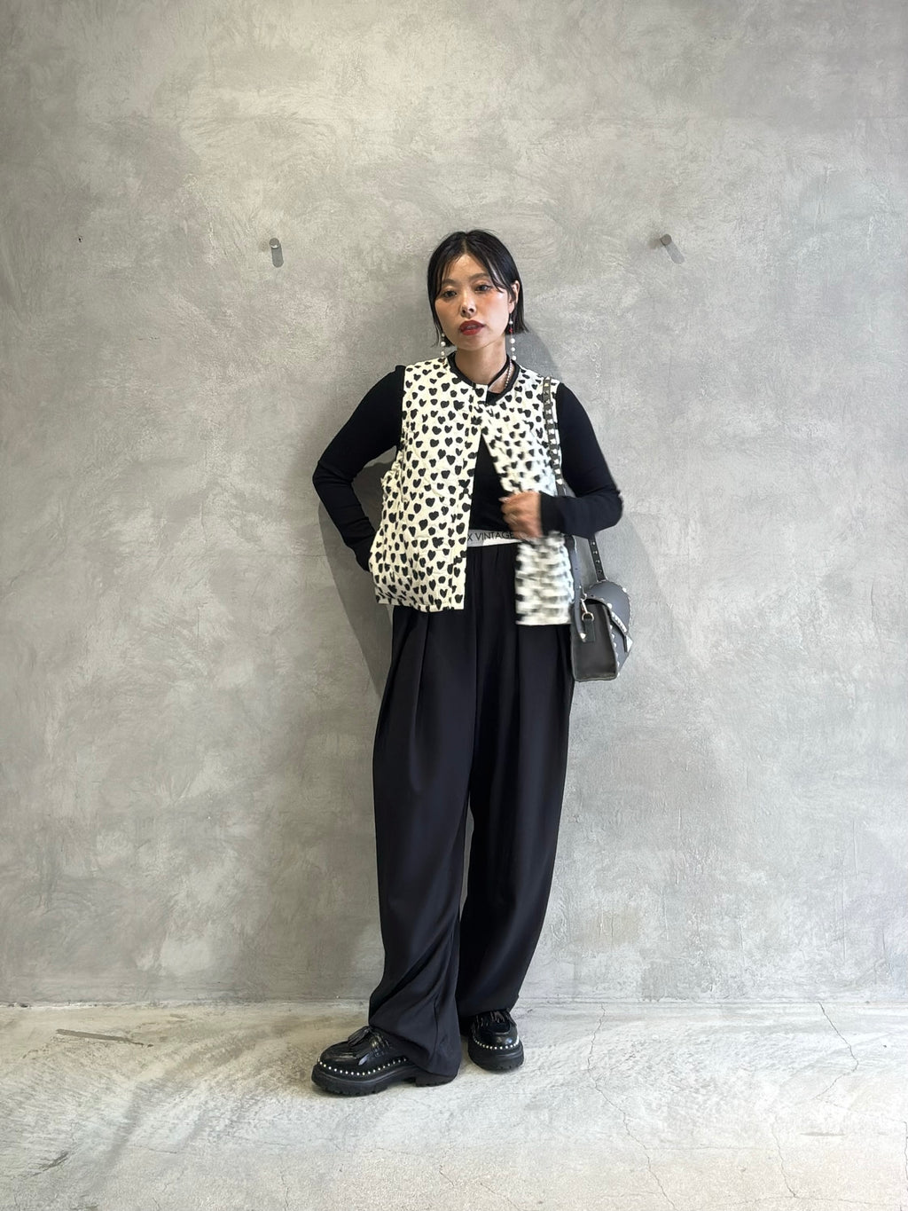 ハート柄パディングベスト／MG JK-26086-A／MARGAUX VINTAGE／2026 AW＃1