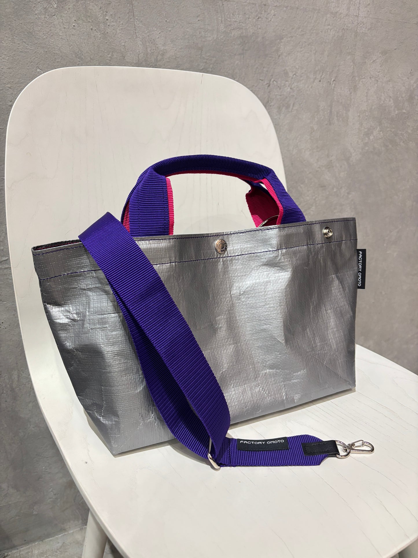【予約販売】パープル×ピンク（本体：シルバー）／FACTORY OMOTO／BASIC TOTE