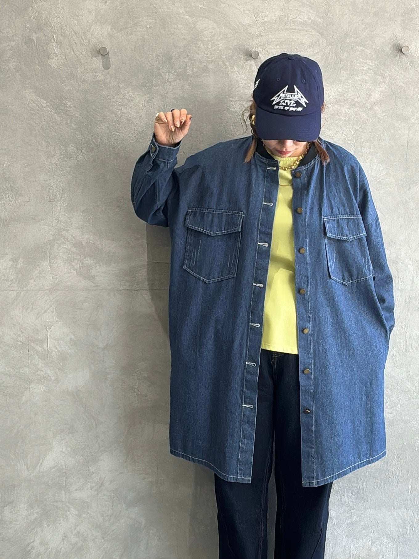 ロングデニムシャツ