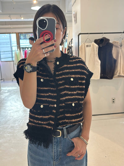 【予約⚡︎販売】ボーダーシャネルニットベスト／MG KN - 27021 - S／MARGAUX VINTAGE／2027 PRE SPRING COLLECTION