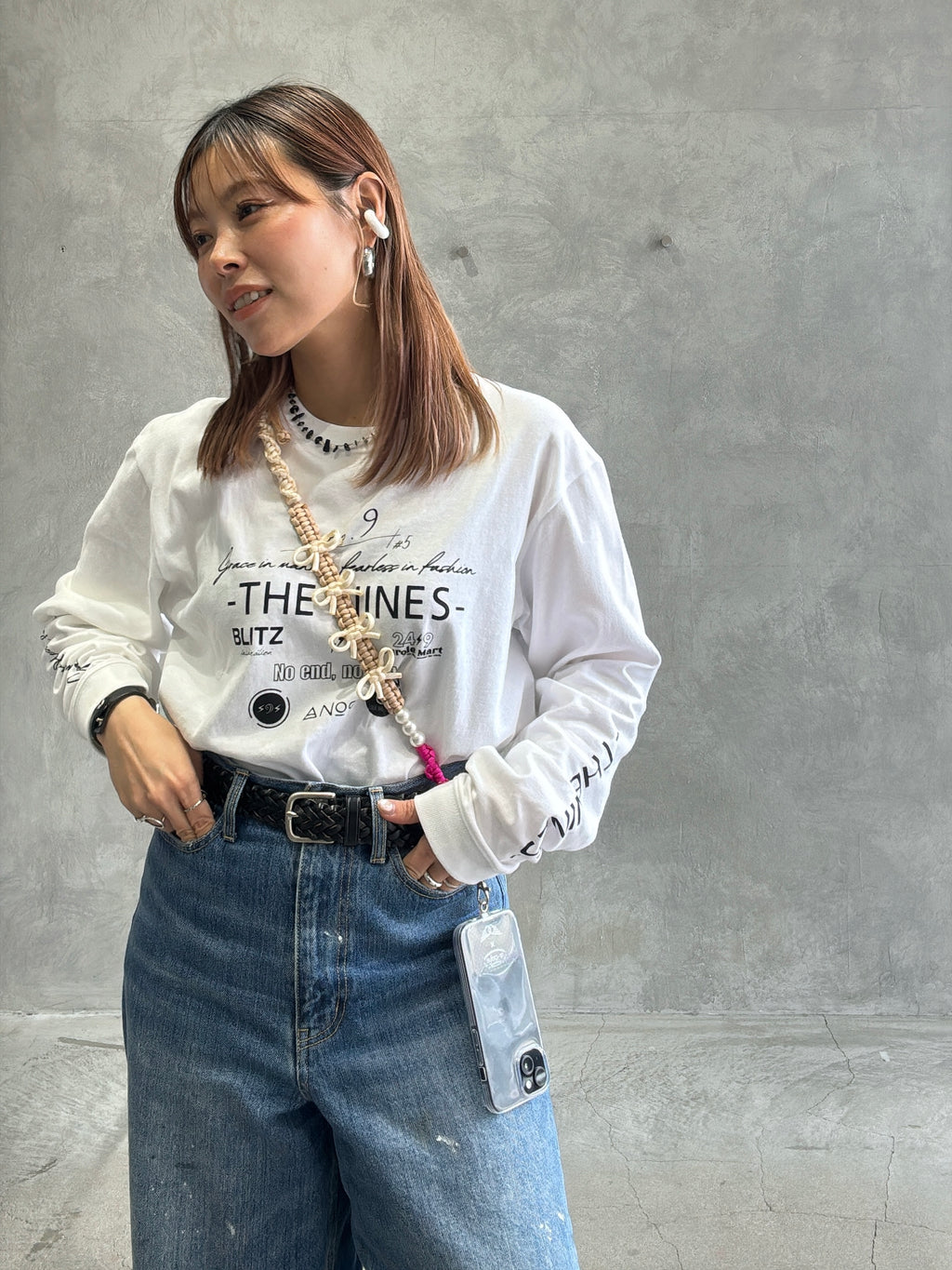 ⭐︎コラボ【予約販売】3wayパラコードショルダー／リボンパール／受注生産