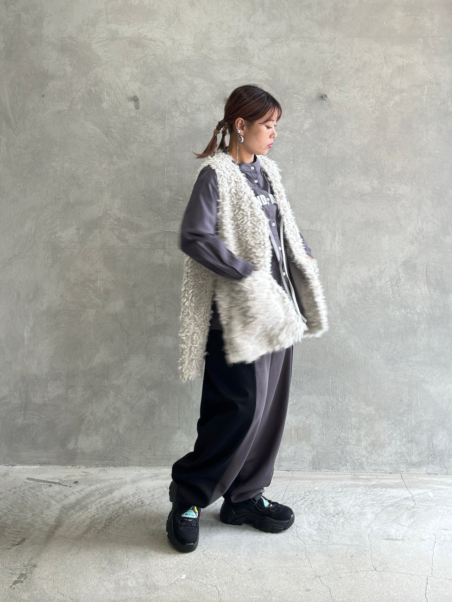 【再入荷】ポンチバイカラーパンツ／palm RICHE