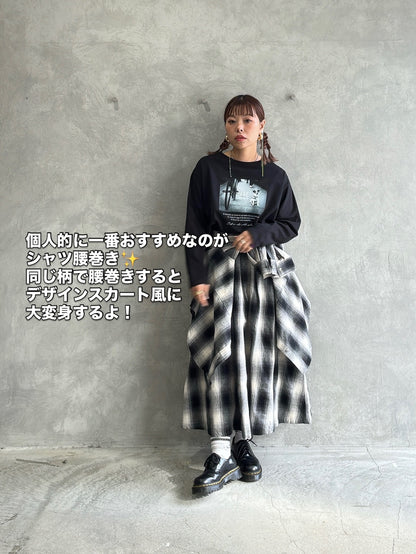 チェックタックスカート／Dignite collier