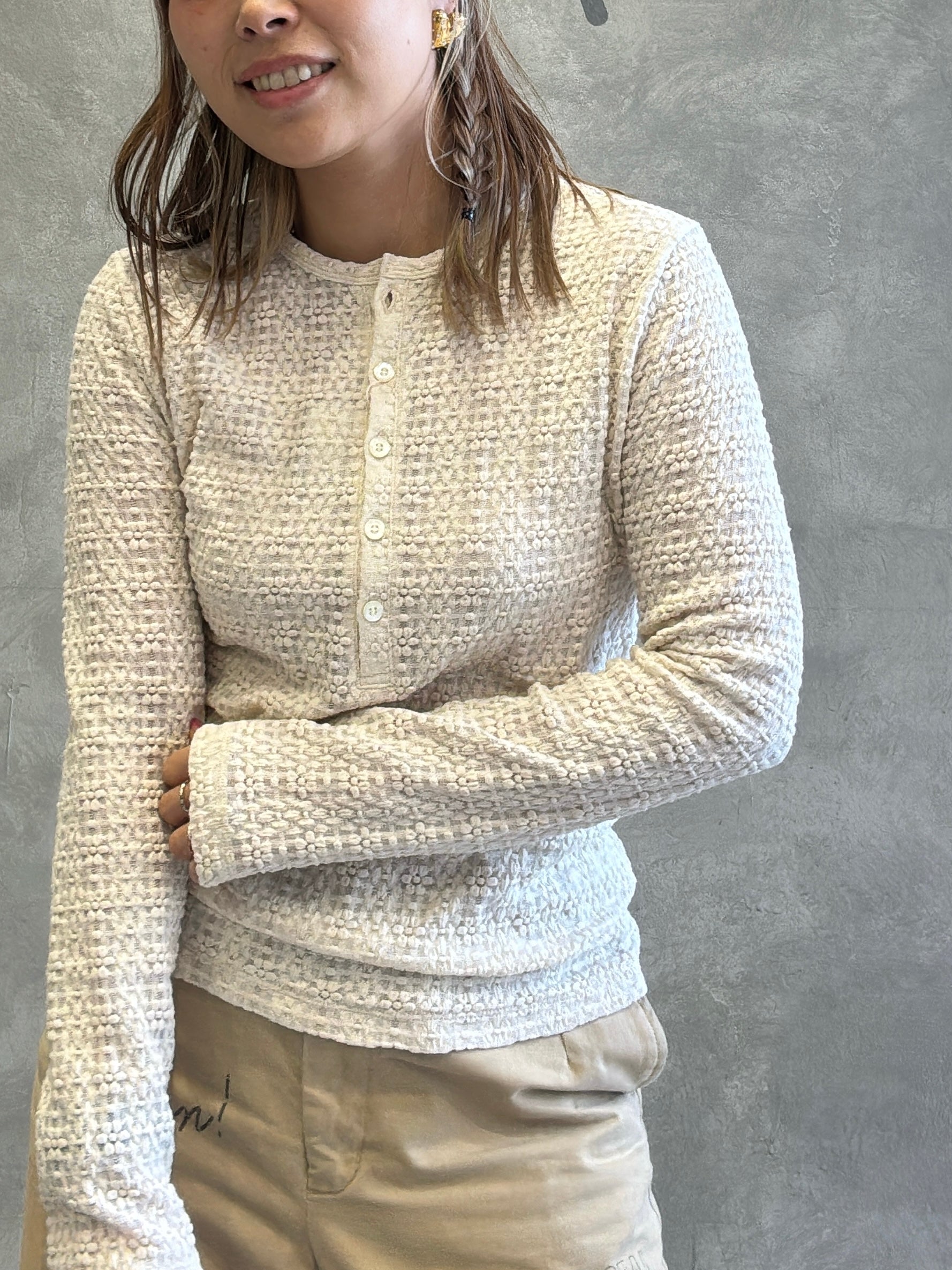 ヘンリーネックカットソー／8611002／LE MÉLANGE