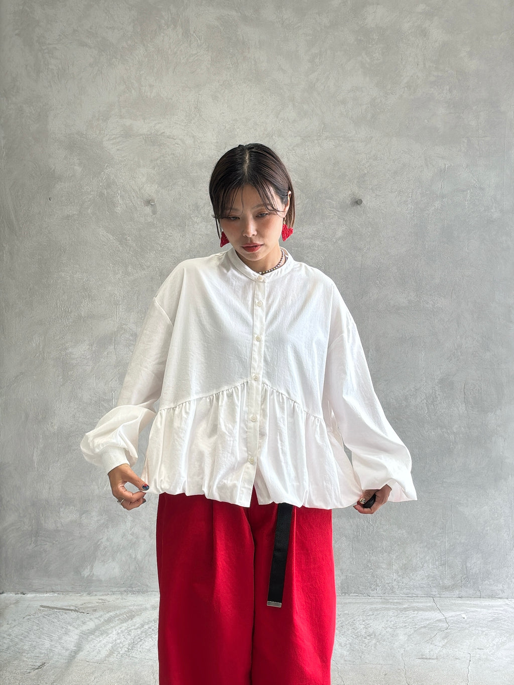 ギャザーバルーンシャツ／604489／CYAN tokyo／2026 AW#1
