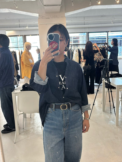 【予約⚡︎販売】ライトオンスデニムフリルシャツ／MG BL - 27014 - S／MARGAUX VINTAGE／2027 PRE SPRING COLLECTION