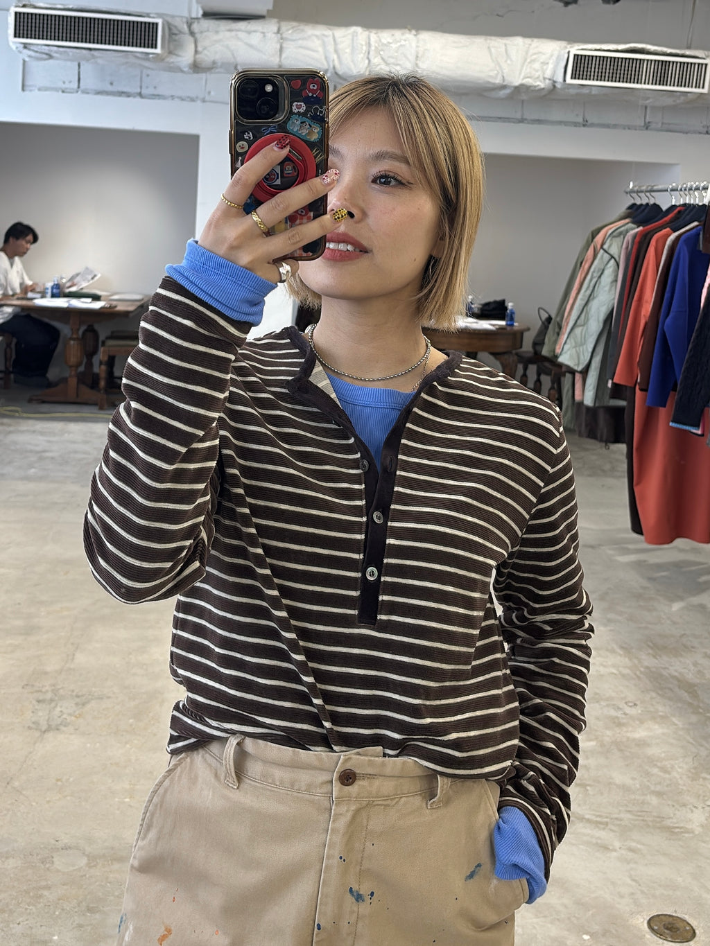 受付終了【予約⚡︎販売】2WAYコーデュロイボーダーヘンリーネックロンT／8651002／LE MÉLANGE／2026 AW #2