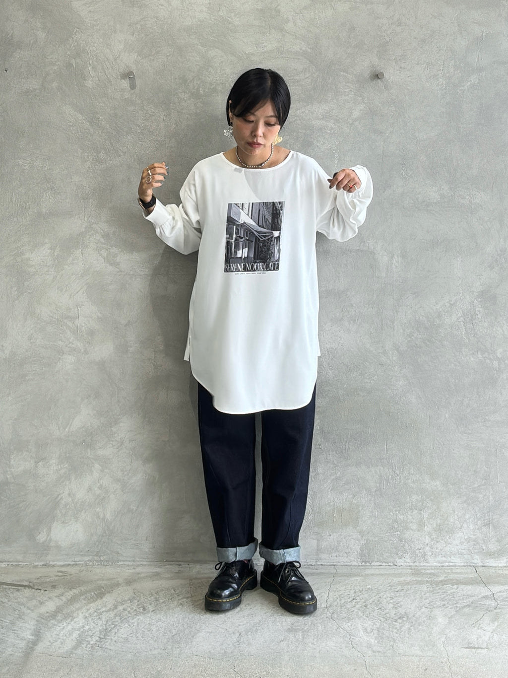 前後2wayフォトプリントロンT／Anna Kerry