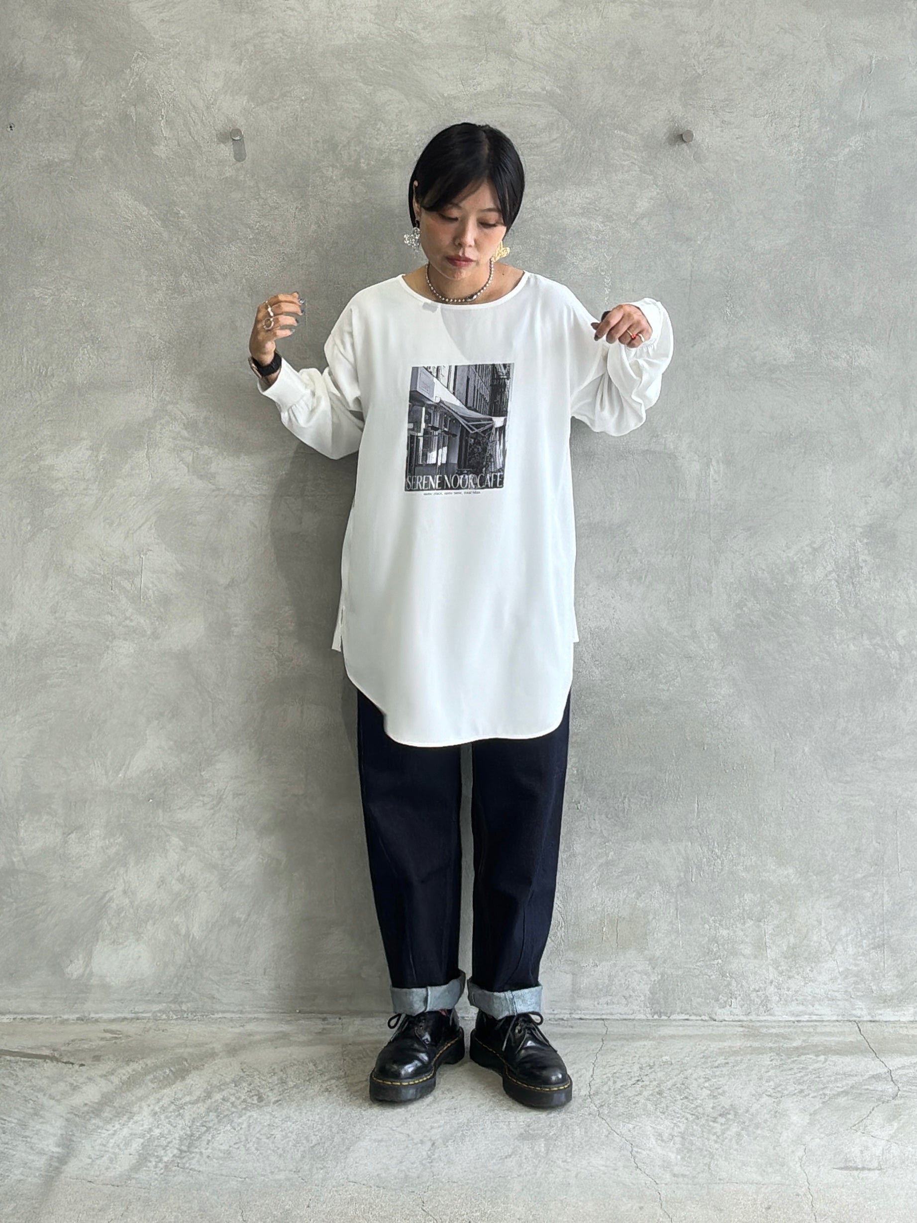 前後2wayフォトプリントロンT／Anna Kerry