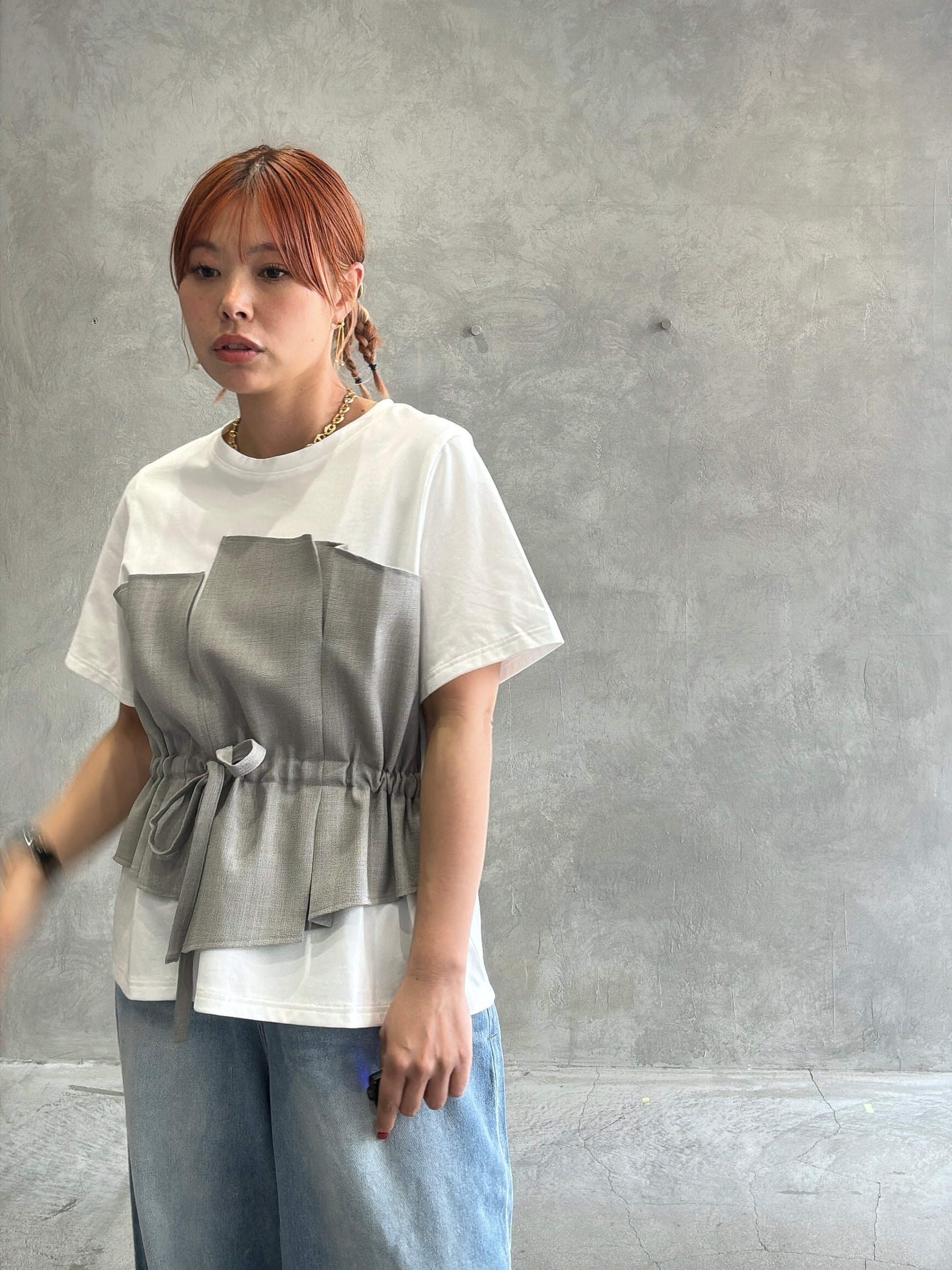 ビスチェレイヤードTシャツ／trois／MNMS