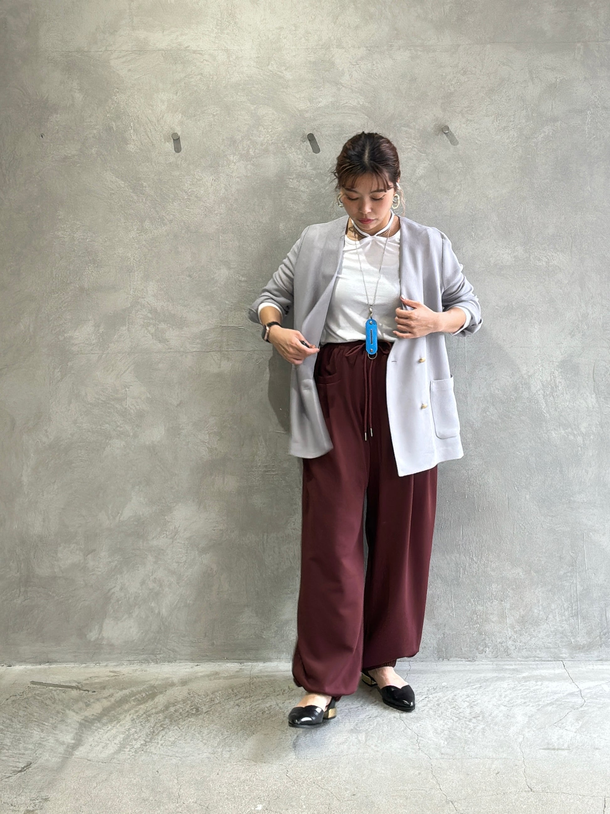 メッシュノーカラージャケット／Dignite collier