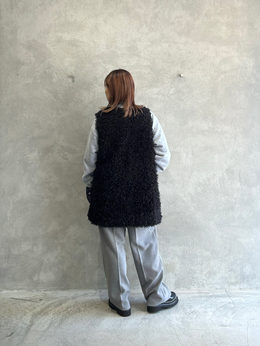 バックオーバーカーリーファーベスト／CYAN TOKYO