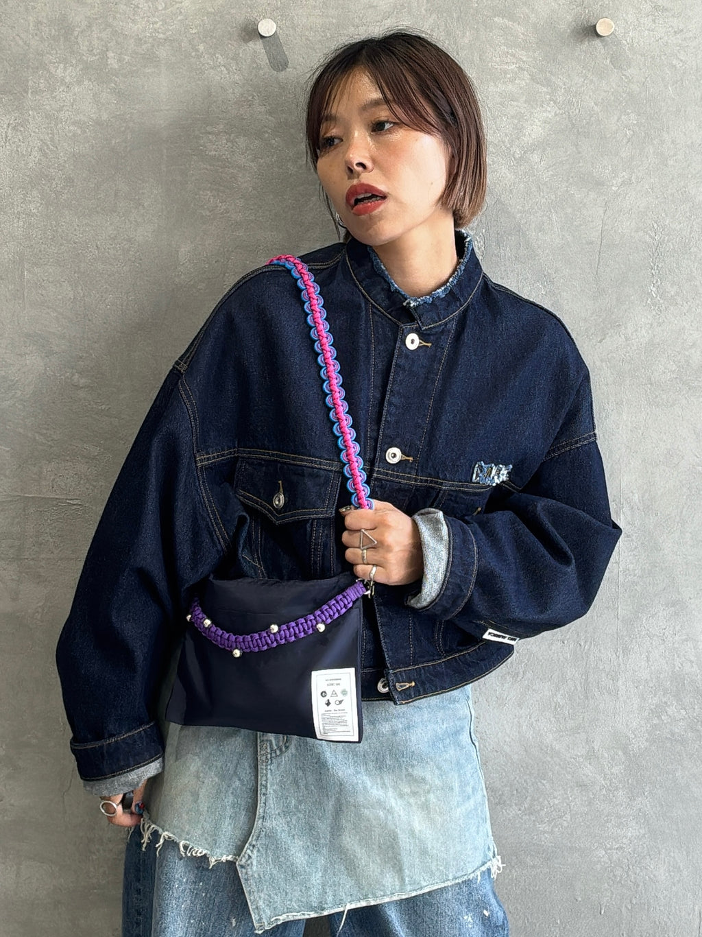 ⭐︎コラボ【予約販売】ザナインズカラーの2way仕様スマホショルダー／ホイップウェーブ＆パール／受注生産