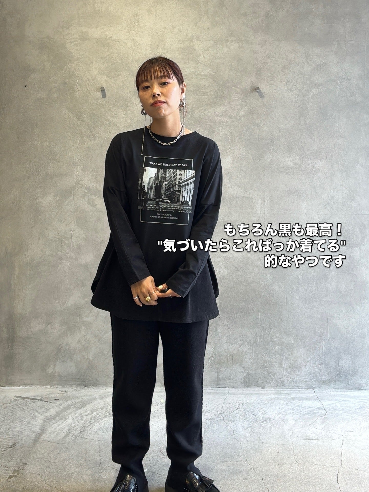 2way（ビル＆ロゴ）プリントカットソー／Dignite collier