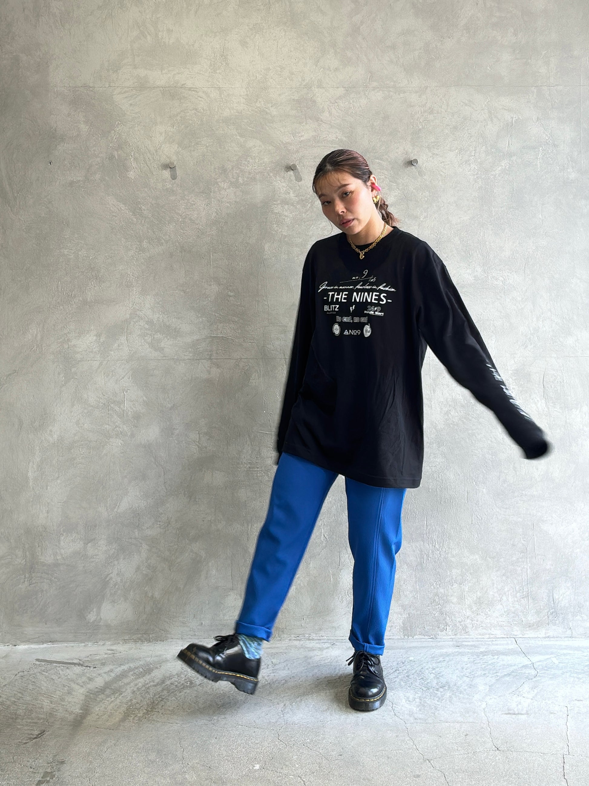 スリムカーブカラーパンツ／No.9-the Nines-