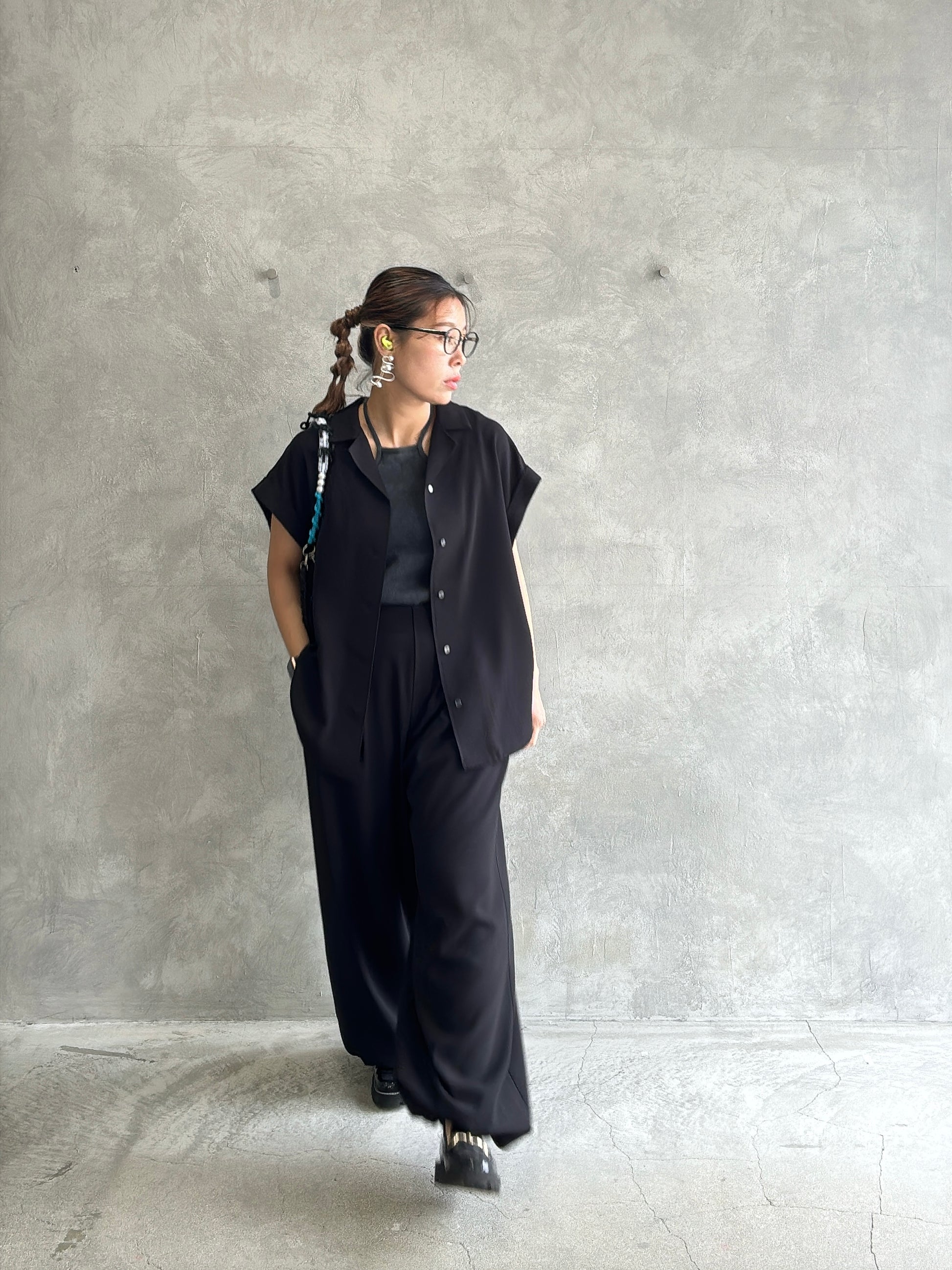 ジョーゼットフレンチスリーブシャツ／trois