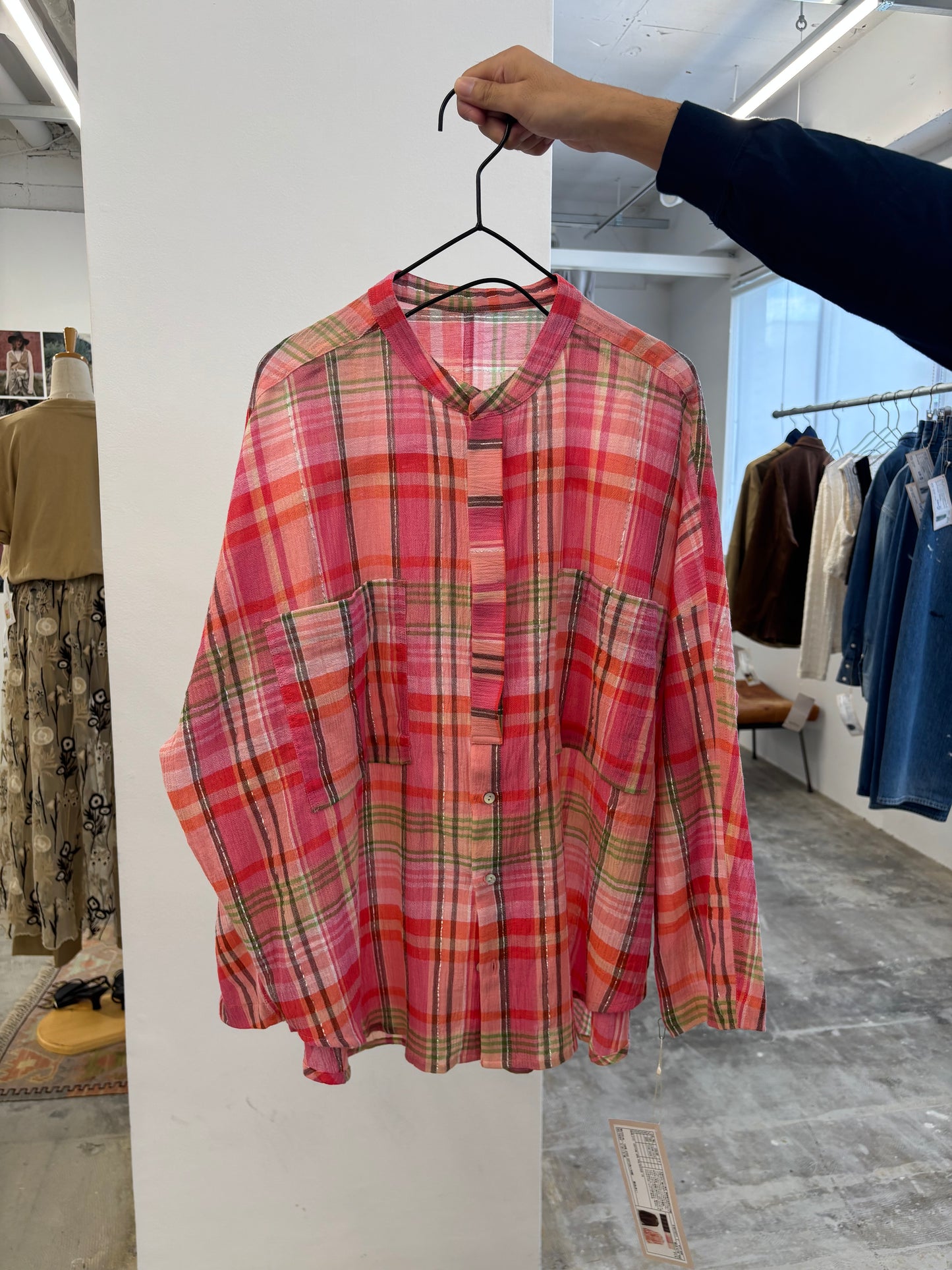 受付終了【予約販売】ストライプ柄・チェック柄シャツ／8613211／LE MÉLANGE