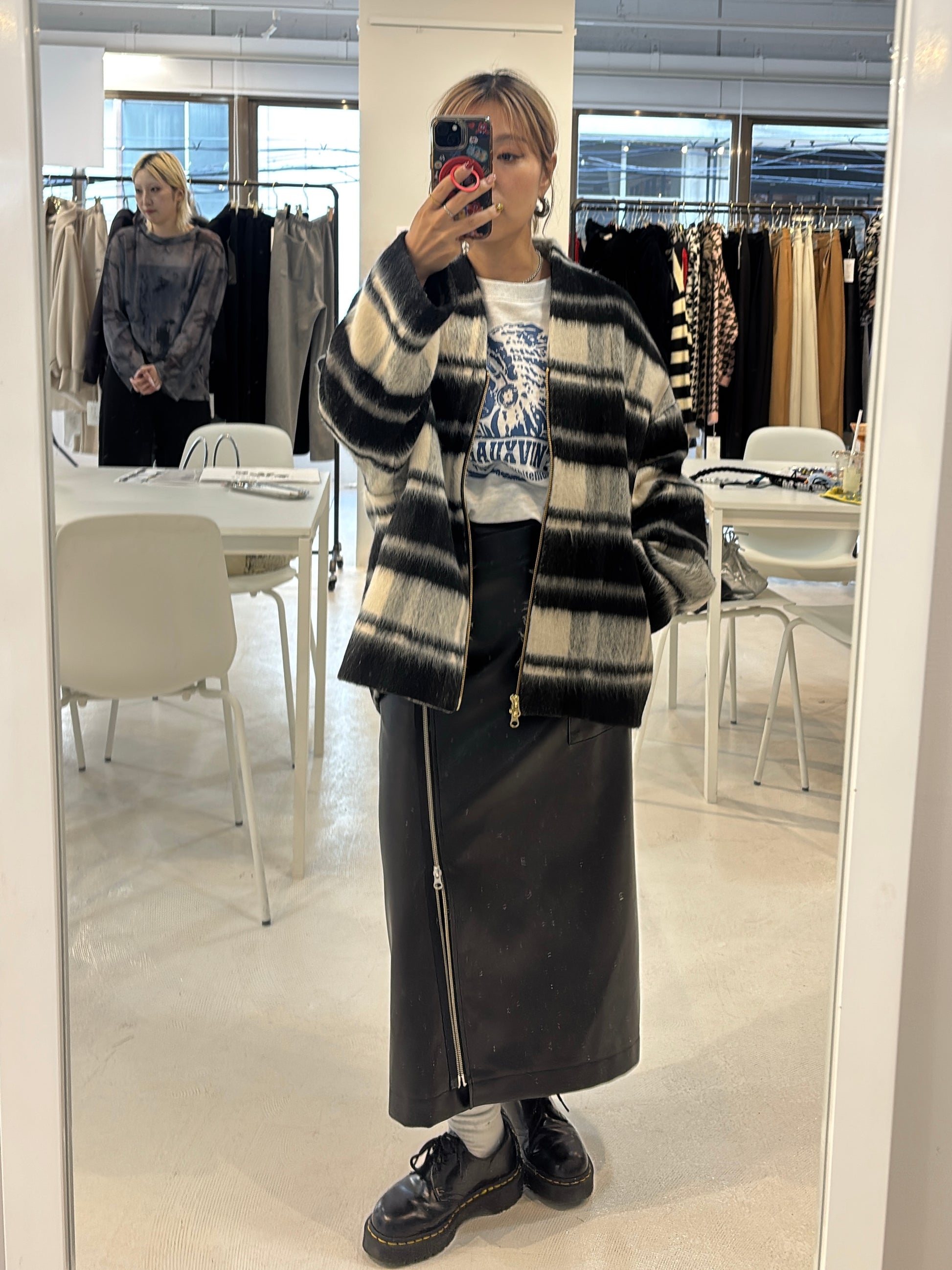 【予約⚡︎販売】シャギージップコート（チェック柄）／MG CO-26129-A／MARGAUX VINTAGE／2026 AW＃2