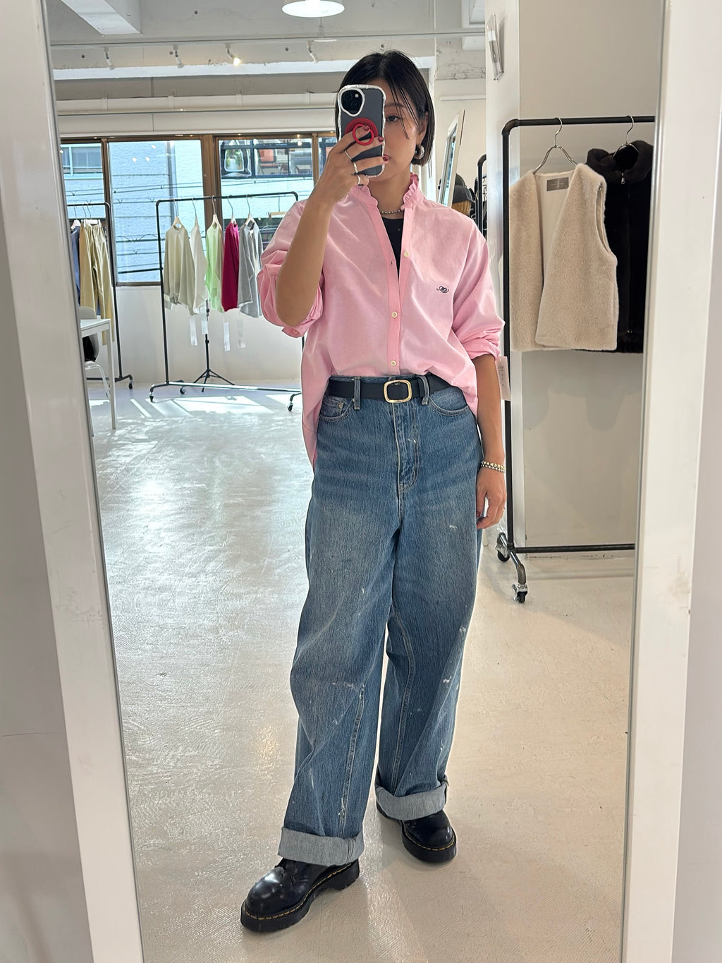 【予約⚡︎販売】オックスフォードフリルシャツ／MG BL - 27013 - S／MARGAUX VINTAGE／2027 PRE SPRING COLLECTION
