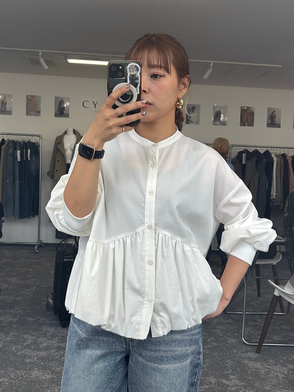 【予約⚡︎販売】ギャザーバルーンシャツ／604489／CYAN tokyo／2026 AW#1