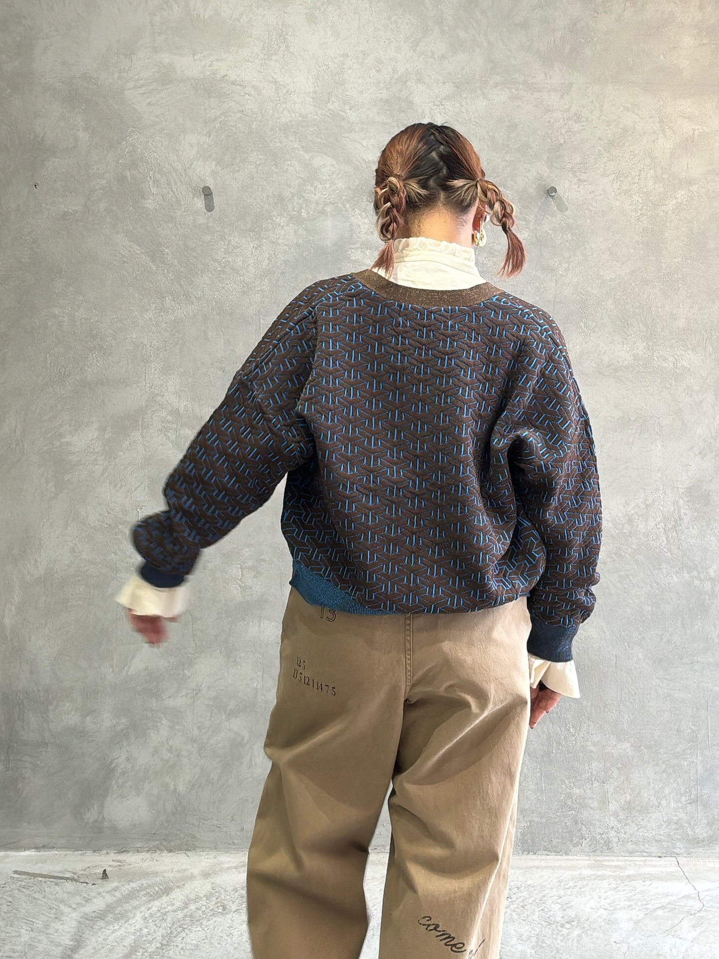 連続柄ニットカーディガン／LE MÉLANGE