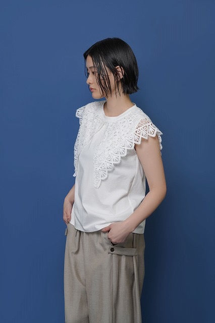 【予約販売】レースカラーノースリTOPS／601478／CYAN tokyo／2026 SS#2