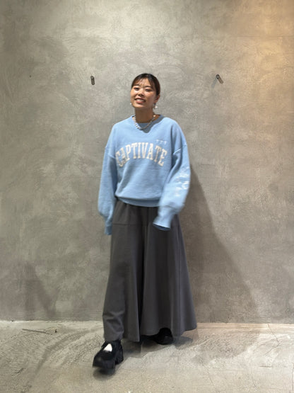 スウェットライク刺繍ニット／palm RICHE