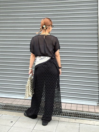 メッシュレイヤードパンツ／LHELBIE