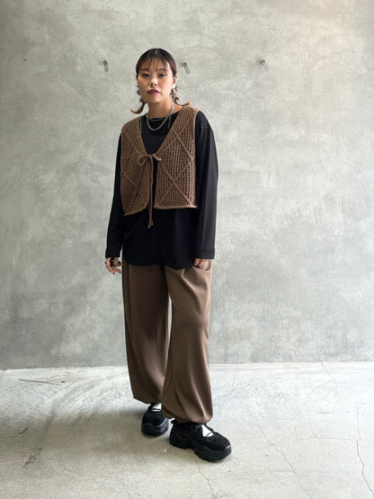 透かしアーガイルニットベスト／CYAN tokyo