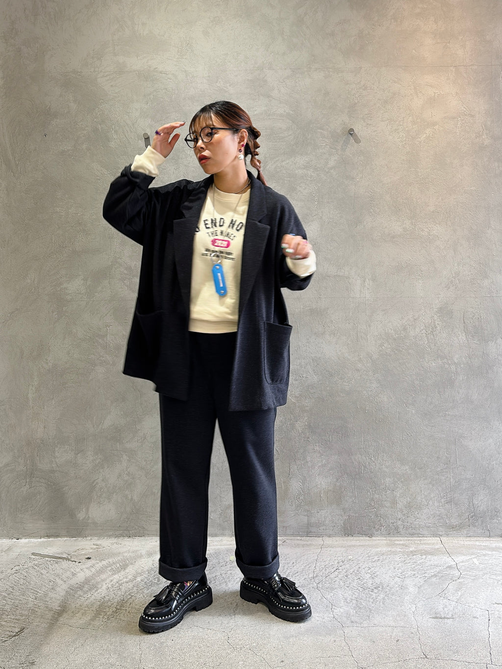 ウールタックパンツ／LE MÉLANGE