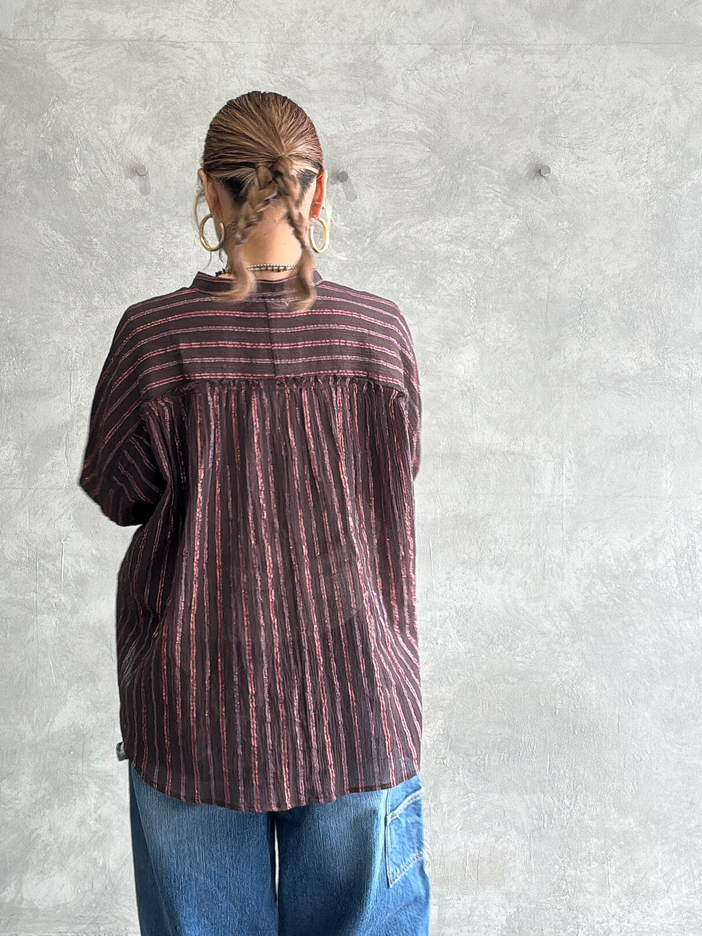 ストライプ柄シャツ／8613211／LE MÉLANGE