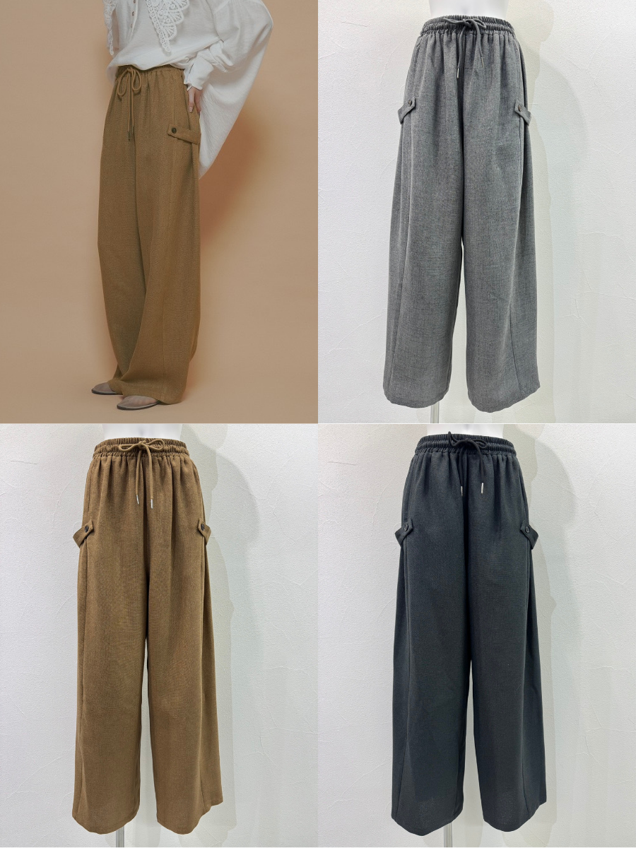 【予約⚡︎販売】リネンライクアジャストワイドパンツ／710555／CYAN TOKYO／2027SS #1
