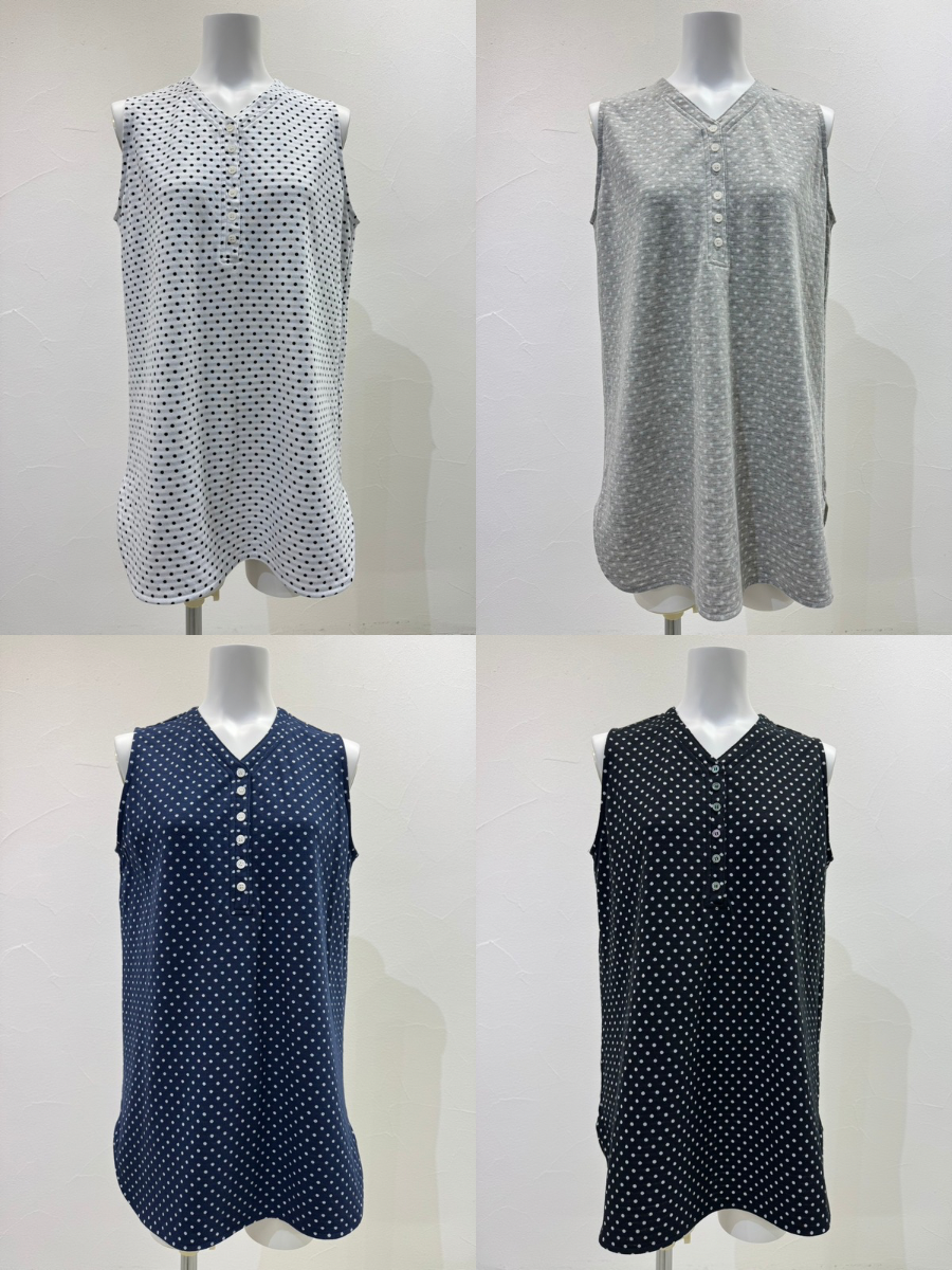 【予約⚡︎販売】ノースリドットVネックヘンリー／710563／CYAN TOKYO／2027SS #1