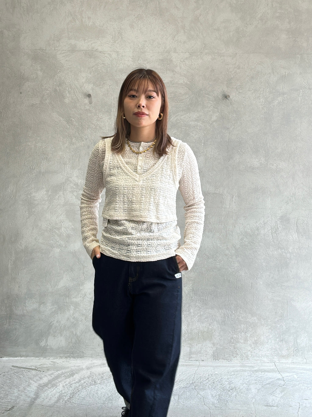 ヘンリーネックカットソー／8611002／LE MÉLANGE