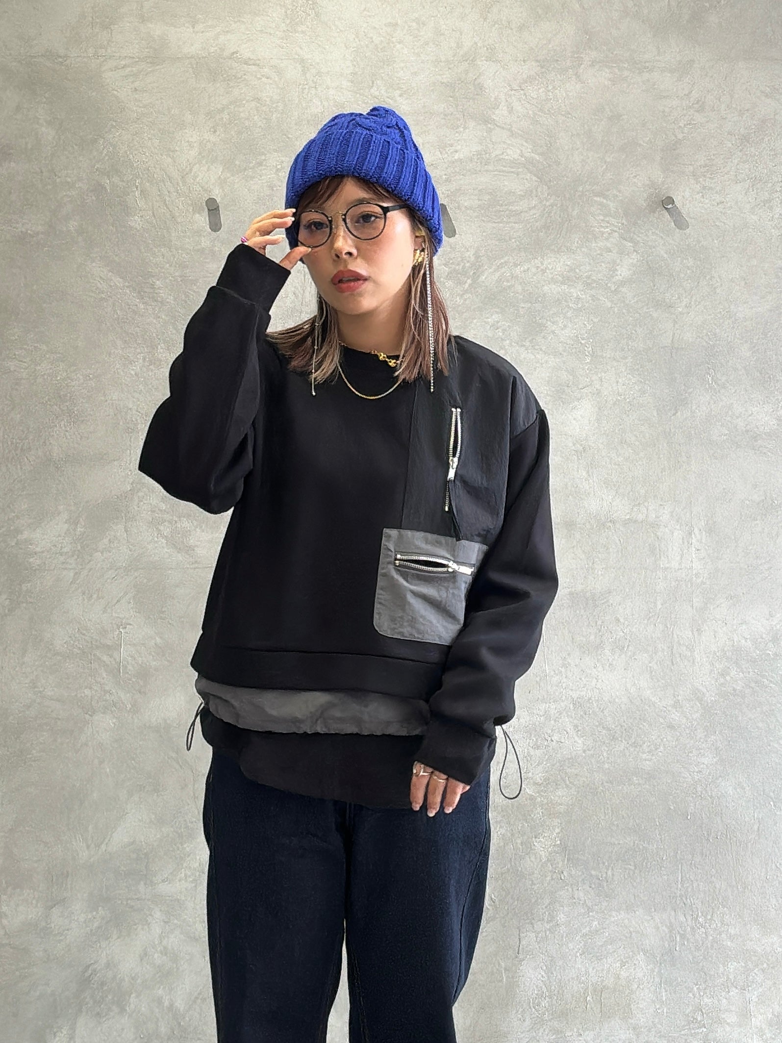 ナイロンドッキングスウェット