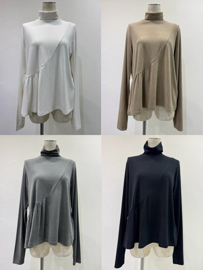 【予約⚡︎販売】アシメギャザーワームタートル／604506／CYAN tokyo／2026 AW#1