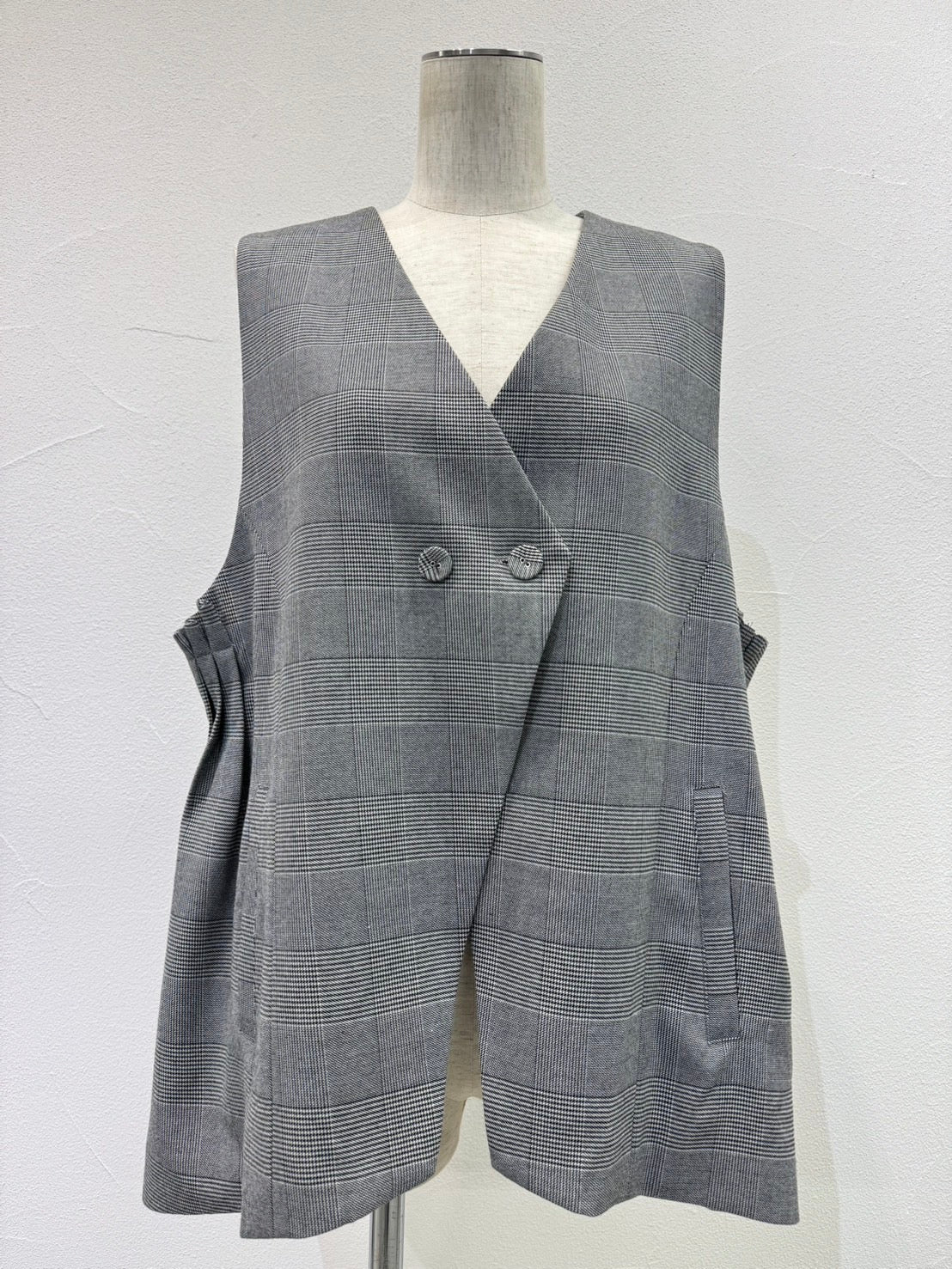 【予約⚡︎販売】アームプリーツグレンチェックベスト／604492／CYAN tokyo／2026 AW#1