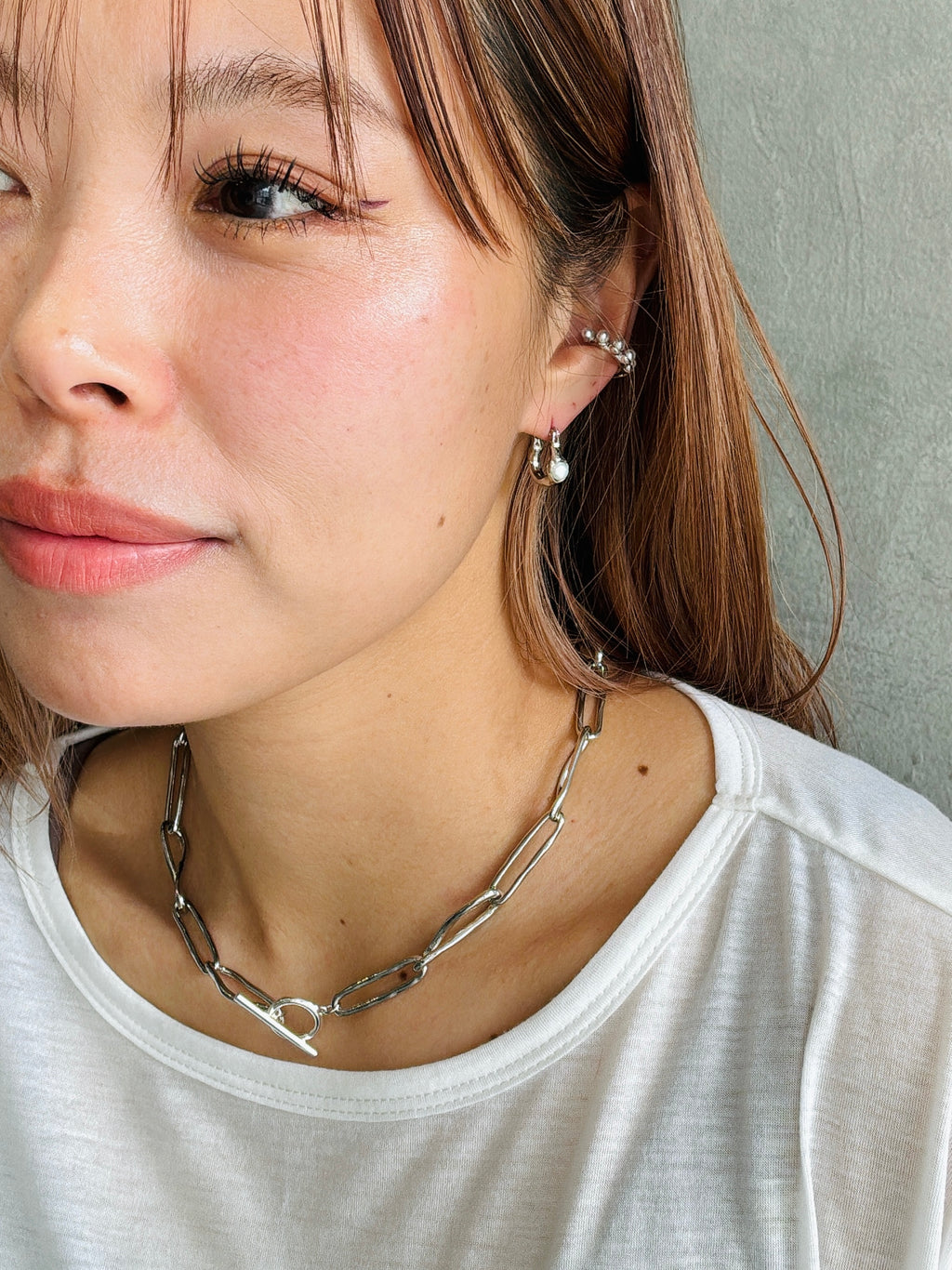 【予約販売】ニュアンスメタルパールピアス