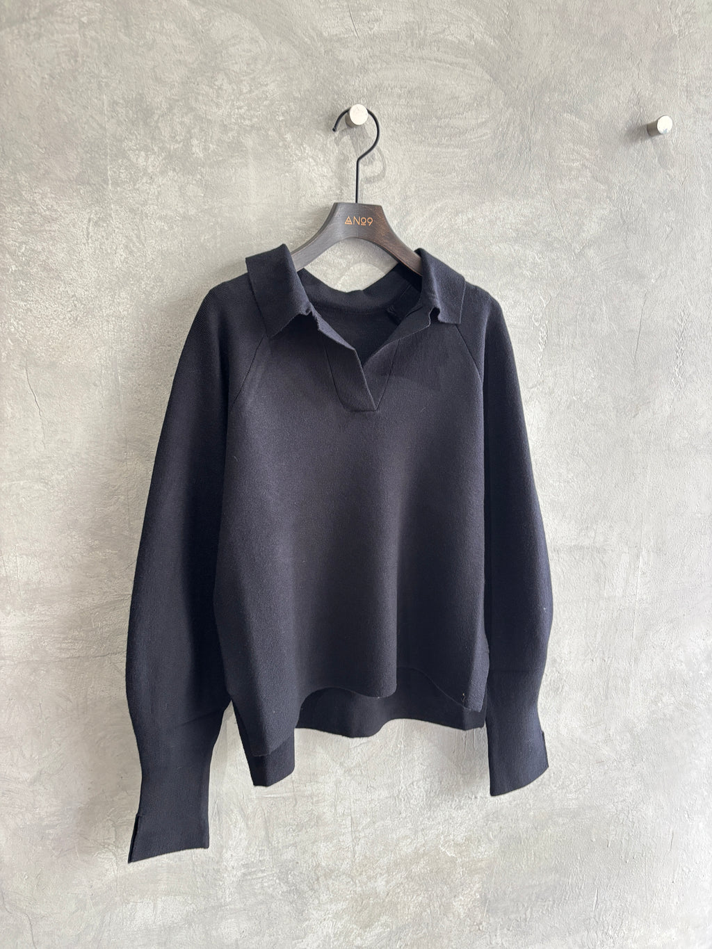 衿付きミラノリブニット／palm RICHE