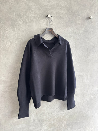 衿付きミラノリブニット／palm RICHE