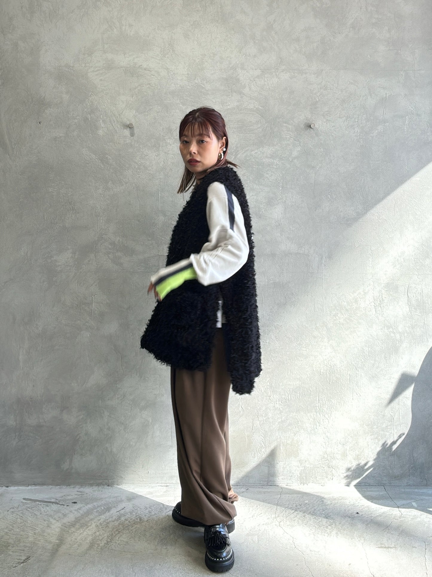 配色ドルマンニット