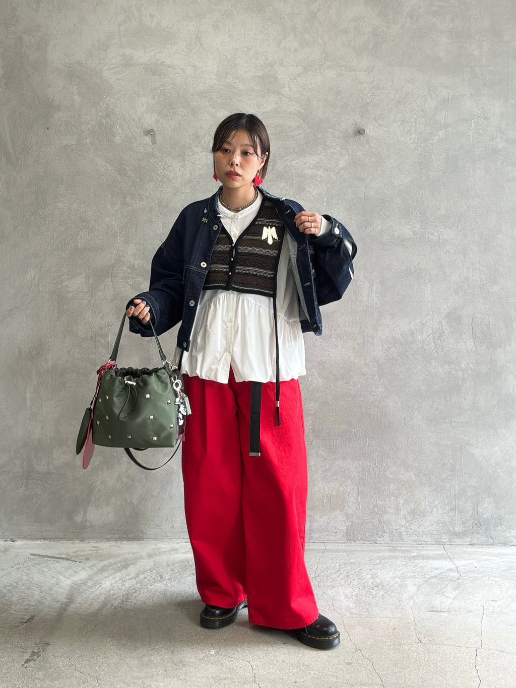 ジャガードVネックベスト／#8642701／LE MÉLANGE／2026 AW #1