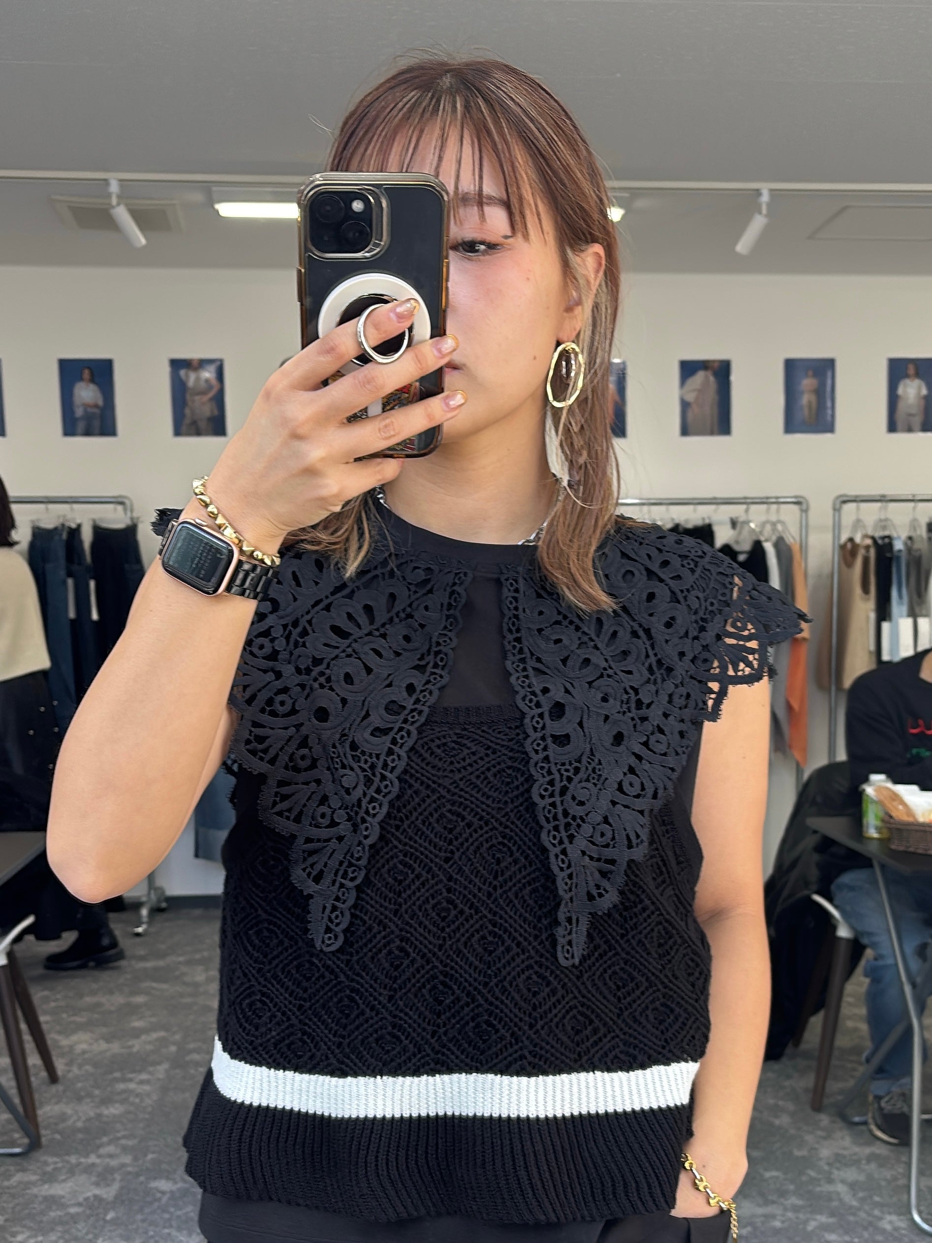 【予約販売】レースカラーノースリTOPS／601478／CYAN tokyo／2026 SS#2