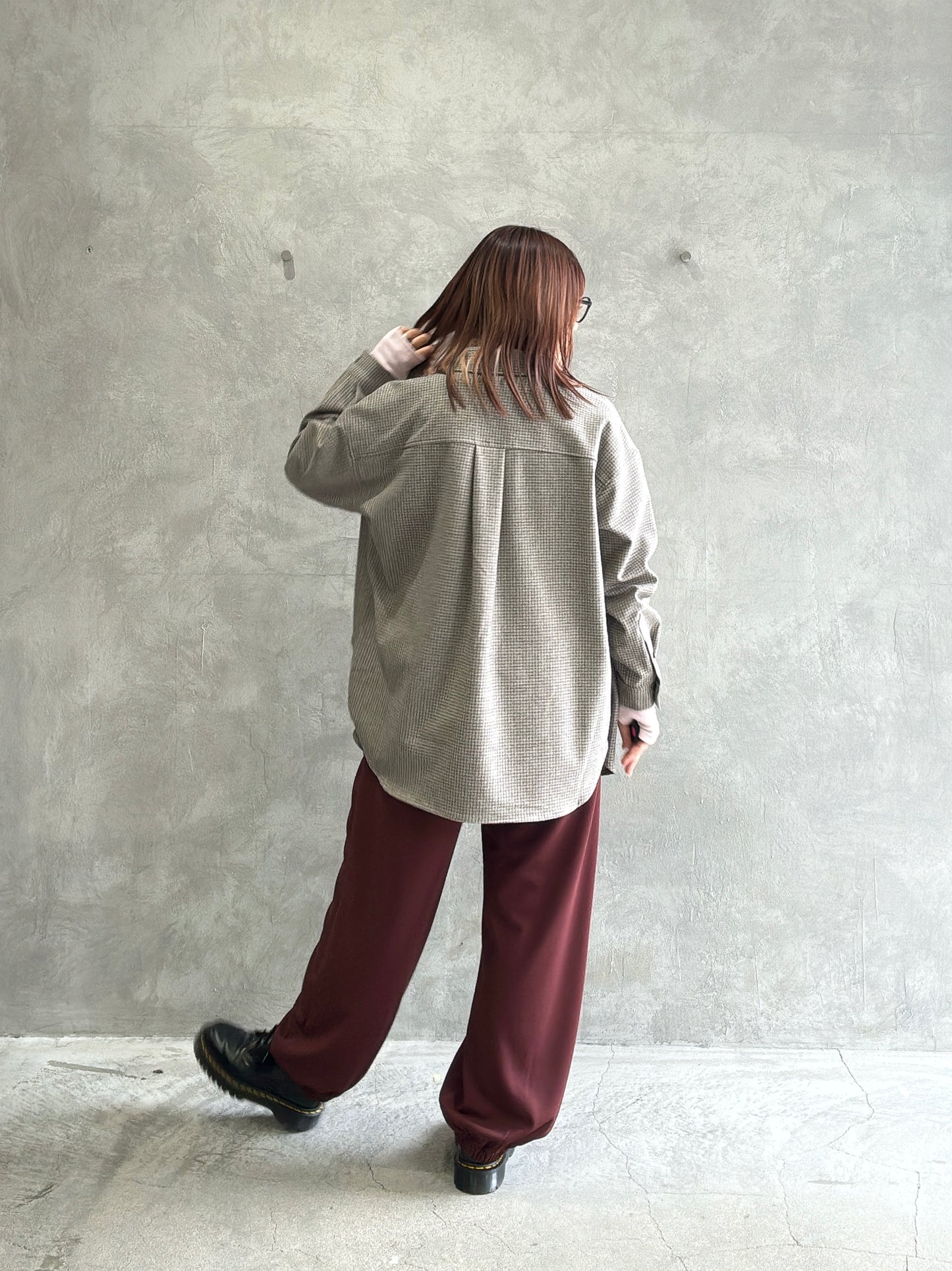 ピーチ起毛チェックシャツ／Dignite collier