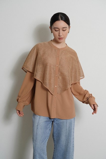 【予約⚡︎販売】ラメメッシュケープレイヤーシャツ／604500／CYAN tokyo／2026 AW#1