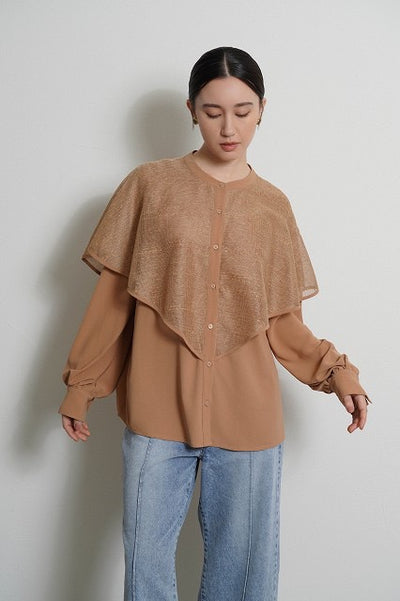 【予約⚡︎販売】ラメメッシュケープレイヤーシャツ／604500／CYAN tokyo／2026 AW#1