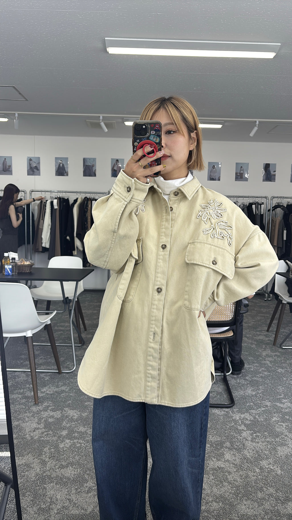 【予約⚡︎販売】刺繍オーバーシャツブルゾン／607532／CYAN tokyo／2026 AW#2